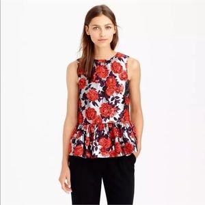 J. Crew Collection Floral Peplum Top